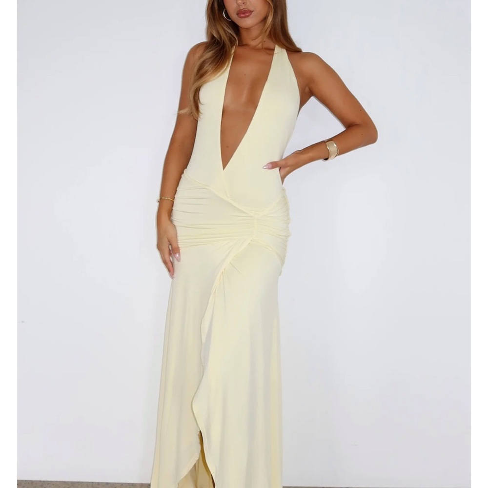 White Fox Boutique Yellow Backless Dress